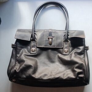 Vintage Michael Michael Kors black leather tote bag